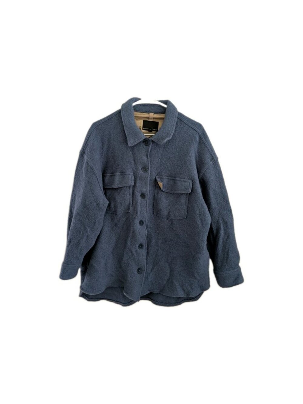 Banana Republic Oversized Wool Shacket Women's XL Blue Button Jacket